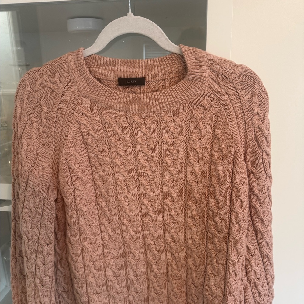 Women's beige-pink Cable Knit Sweater
